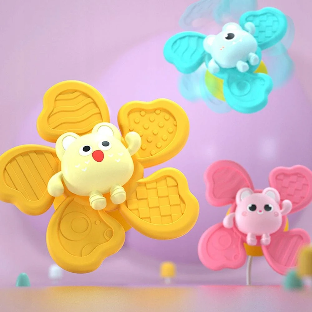 Stator Fidget Spinner Rattle su siurbimo taurele langams ANTISTRESS žaislas 3 vnt