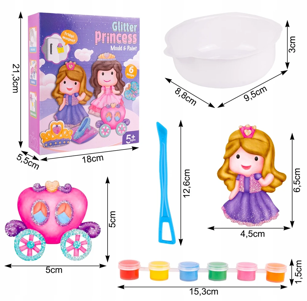 Stator GIPSO MAGNETAI PRINCESSEI ŠALDYTUI DIY ART RINKINYS DAŽYMUI
