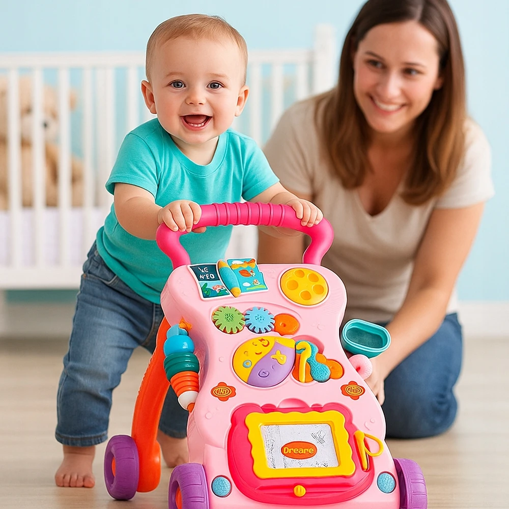 Stator INTERACTYVE WALKER PUSH RIDE 3 viename RANKINĖ EKRANO PLOKŠTA GARSAS MONTESSORI