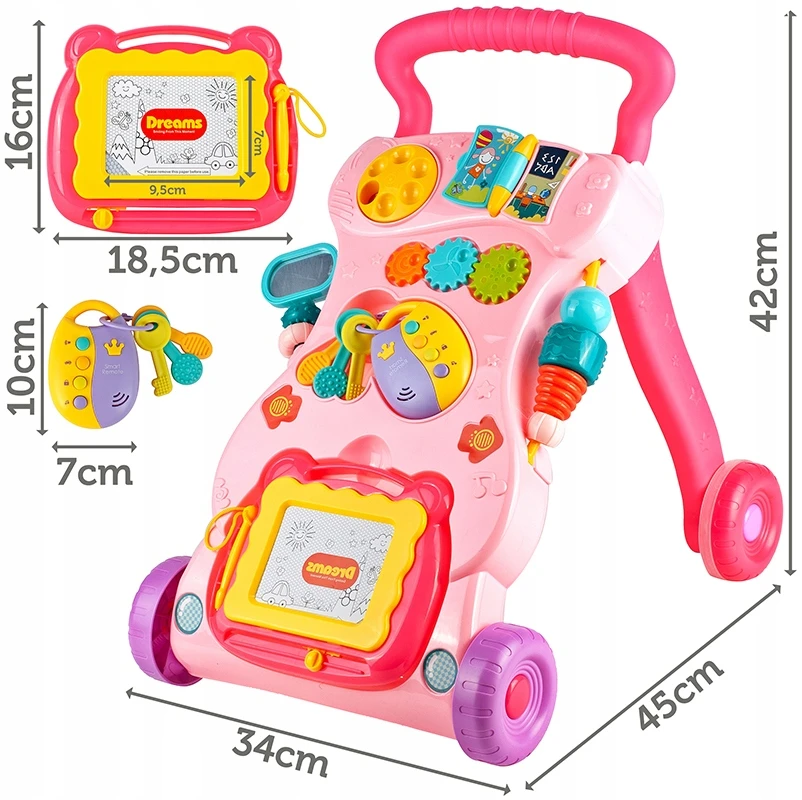 Stator INTERACTYVE WALKER PUSH RIDE 3 viename RANKINĖ EKRANO PLOKŠTA GARSAS MONTESSORI