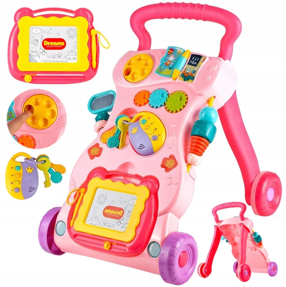 Stator INTERACTYVE WALKER PUSH RIDE 3 viename RANKINĖ EKRANO PLOKŠTA GARSAS MONTESSORI