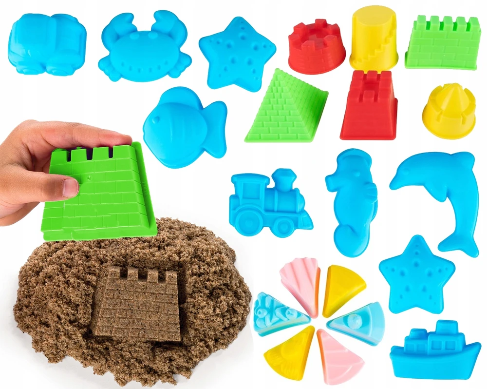 Stator Kinetic Sand 4,5kg SET XXXL SANDBOX plaukimo baseinas PELIETI SKAIČIAI RAIDĖS