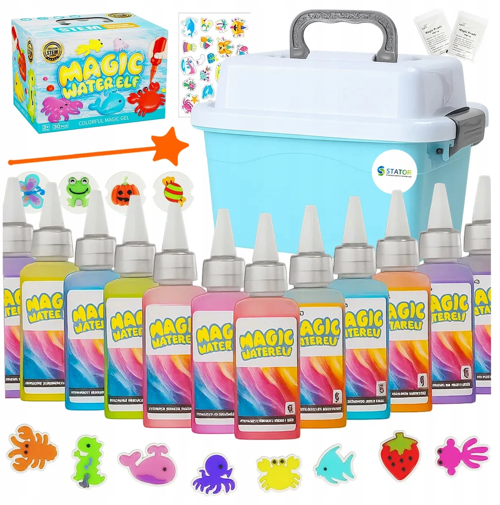 Stator KŪRYBINIS RINKINYS MAGICAL WATER ANIMALS BOX GEL PELIETI DAŽAI