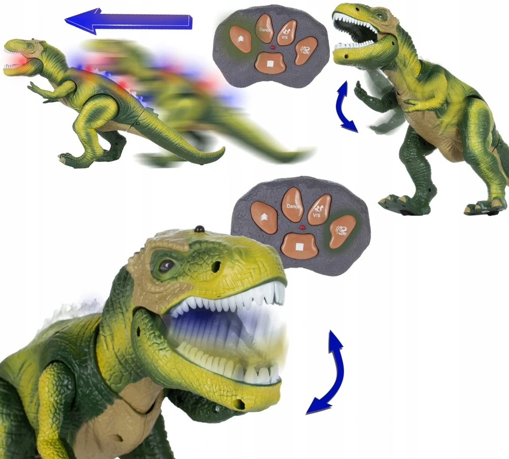Stator MEGA DIDŽIUS INTERAKTYVUS T-REX DINOZAURAS NUOTOLINIO PULTO VALDOMI PASIĖJIMAI ROARS XXL