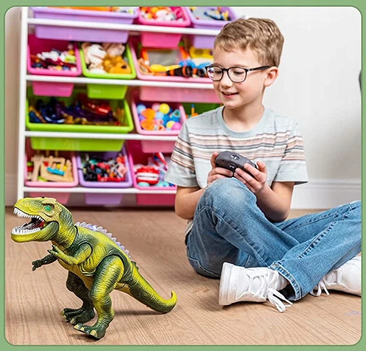 Stator MEGA DIDŽIUS INTERAKTYVUS T-REX DINOZAURAS NUOTOLINIO PULTO VALDOMI PASIĖJIMAI ROARS XXL