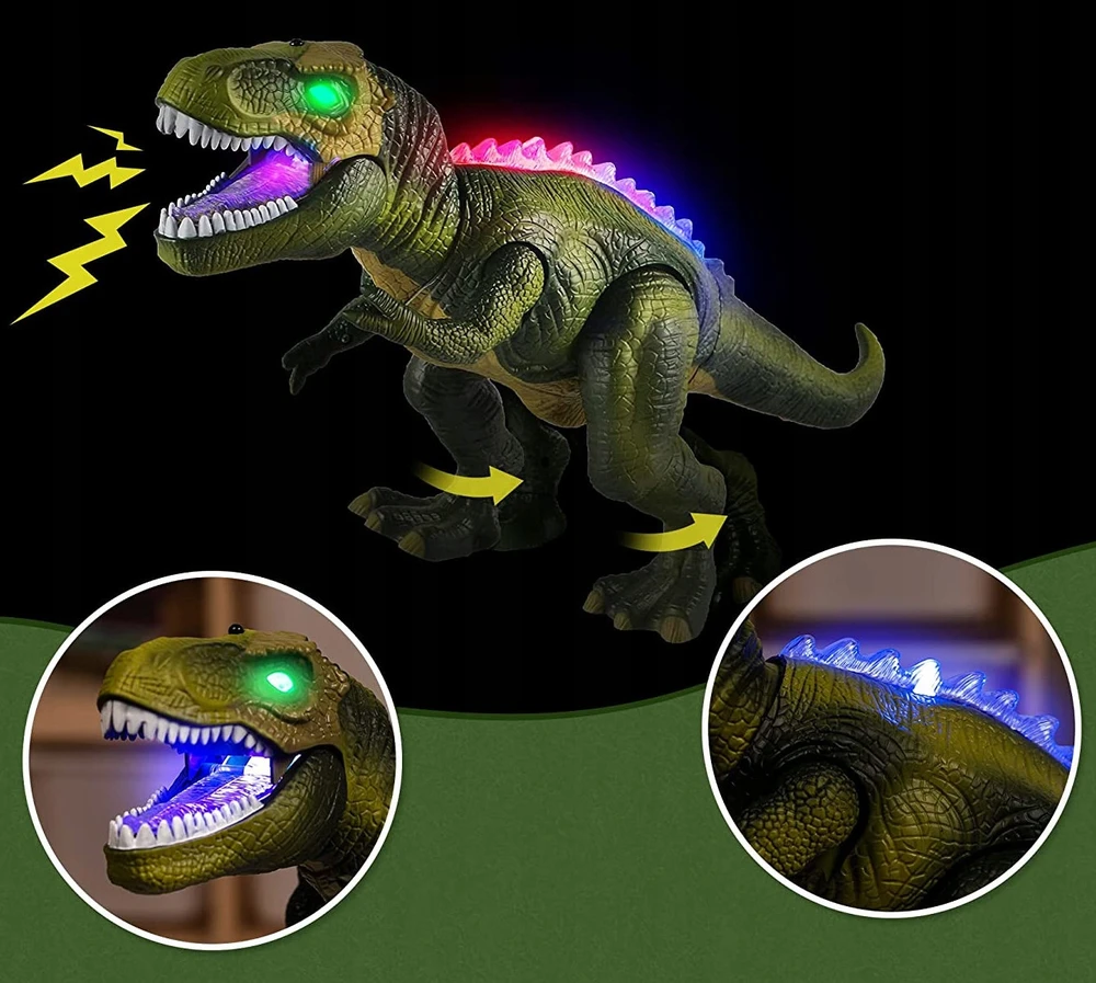 Stator MEGA DIDŽIUS INTERAKTYVUS T-REX DINOZAURAS NUOTOLINIO PULTO VALDOMI PASIĖJIMAI ROARS XXL