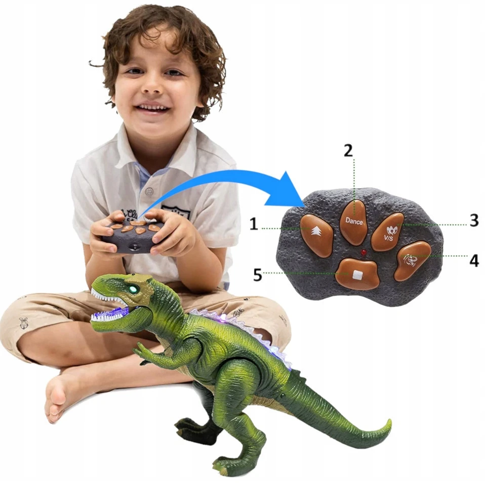 Stator MEGA DIDŽIUS INTERAKTYVUS T-REX DINOZAURAS NUOTOLINIO PULTO VALDOMI PASIĖJIMAI ROARS XXL
