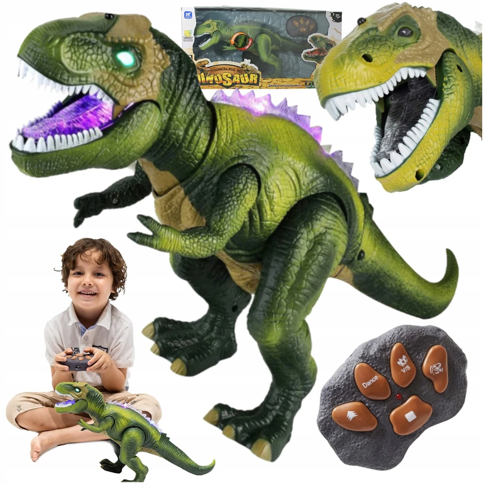 Stator MEGA DIDŽIUS INTERAKTYVUS T-REX DINOZAURAS NUOTOLINIO PULTO VALDOMI PASIĖJIMAI ROARS XXL