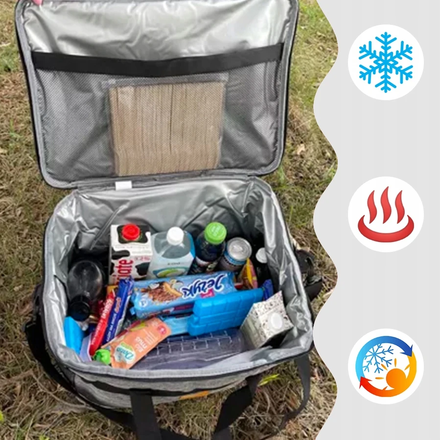 Stator THERMAL BEACH PICNIC BAG Didelis turistinis aušintuvas 40 litrų + įdėklai