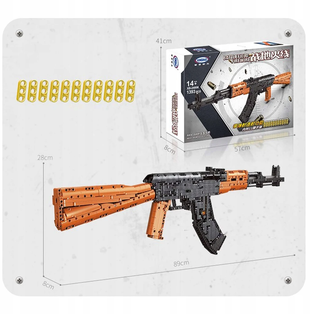 Statybinės plytos AK-47 šturmo šautuvas šaudo 1393 vnt
