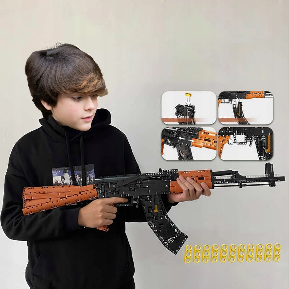 Statybinės plytos AK-47 šturmo šautuvas šaudo 1393 vnt