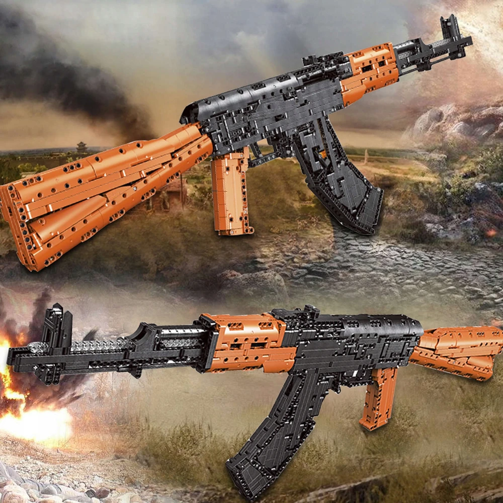 Statybinės plytos AK-47 šturmo šautuvas šaudo 1393 vnt