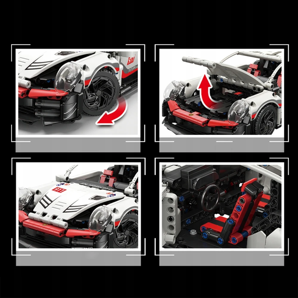 Statybinės plytos MODELIS SPORTAS AUTOMOBILIS 911 Dovana vaikui 6+