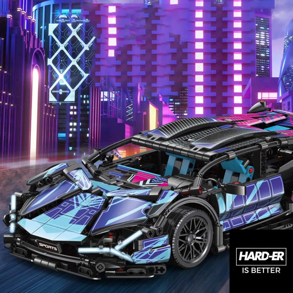 Statybiniai blokai Automobilių plytų rinkinys LAMBO CYBERPUNK 1:14 Dovana