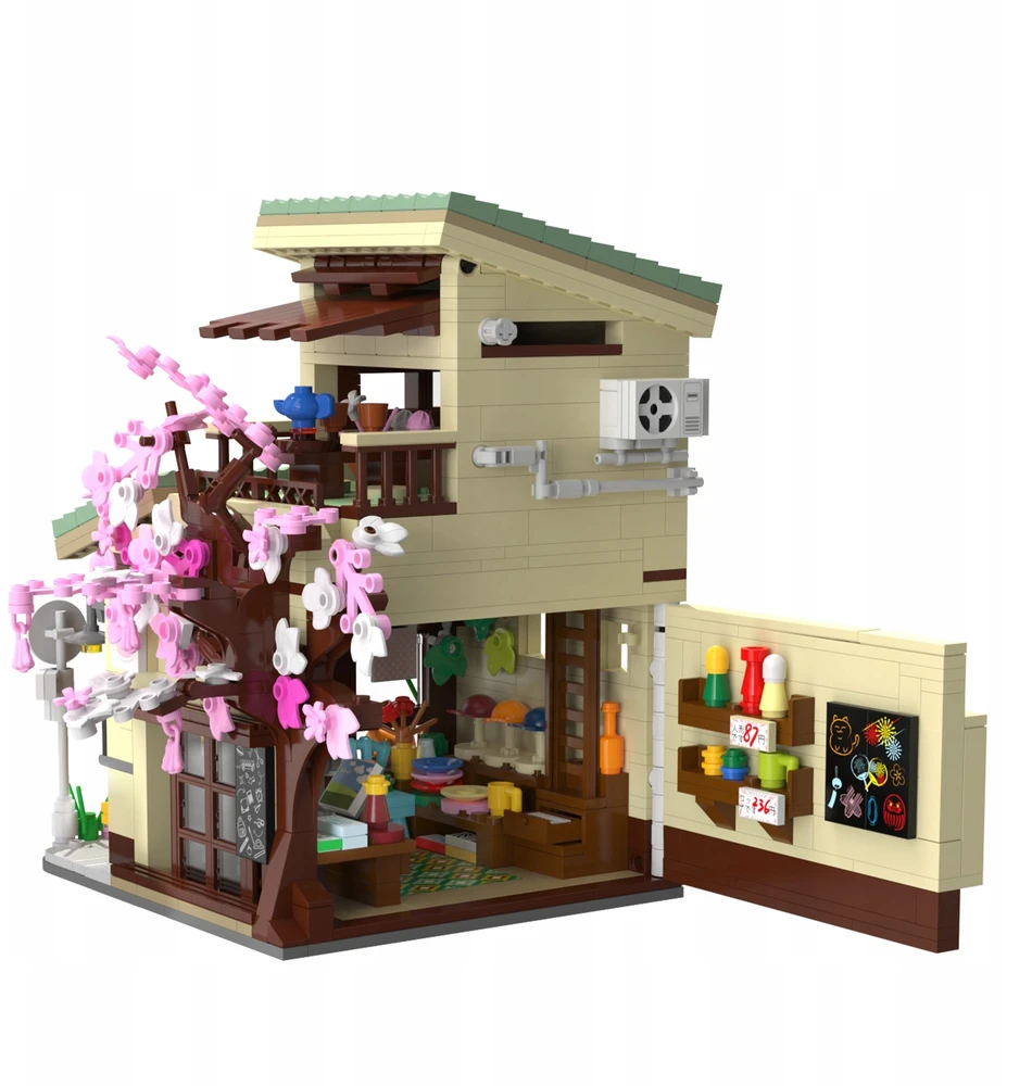 Statybiniai blokai CADA Shop Kitty Japanese LED 921 EL C66015W