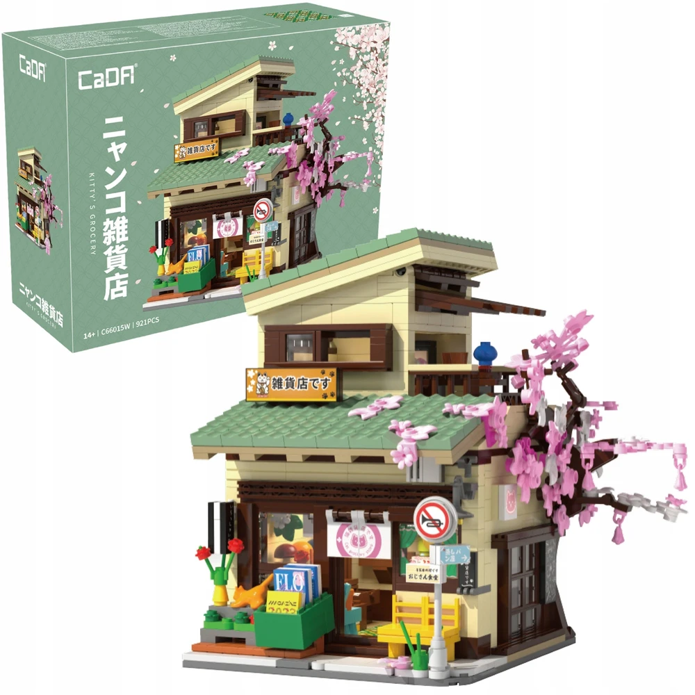 Statybiniai blokai CADA Shop Kitty Japanese LED 921 EL C66015W