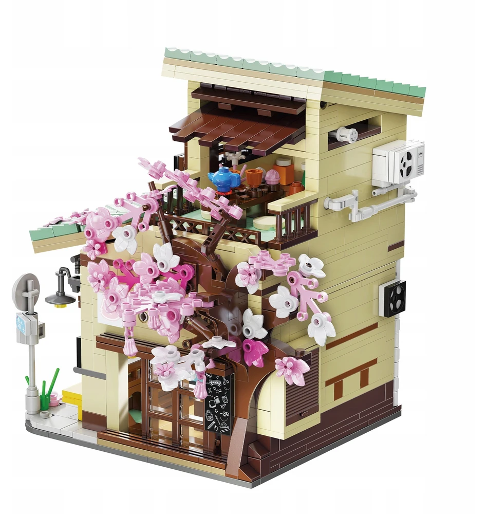 Statybiniai blokai CADA Shop Kitty Japanese LED 921 EL C66015W