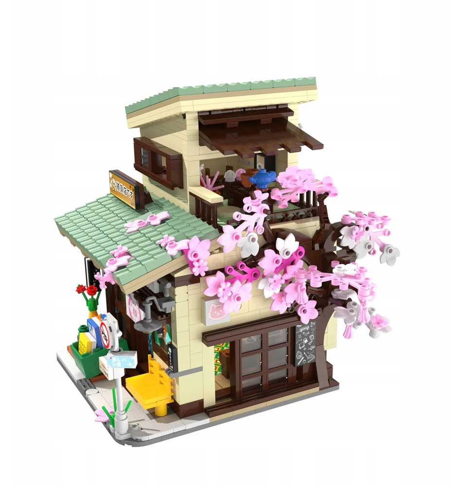 Statybiniai blokai CADA Shop Kitty Japanese LED 921 EL C66015W