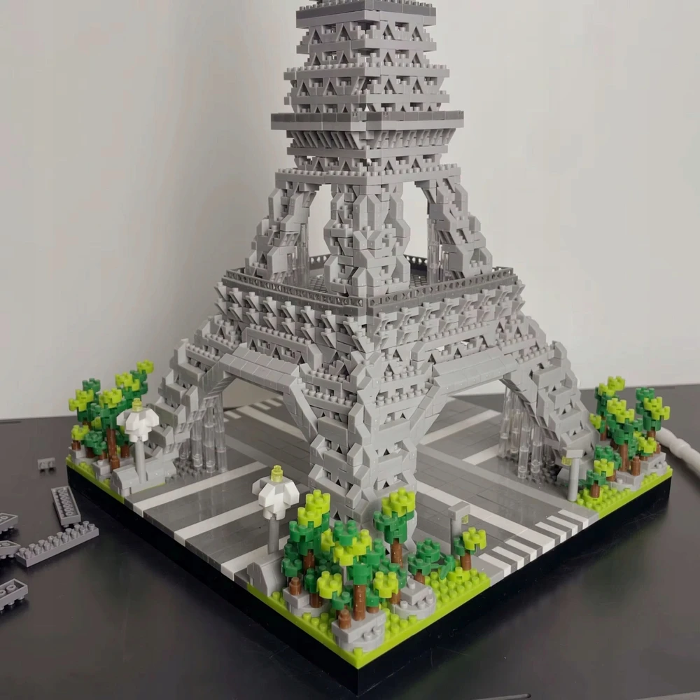 STATYBINIAI BLOKAI EIFELIO BOKŠTAS PARYŽIAUS ARCHITEKTŪRA XXL 40 CM PASTATAS 8+