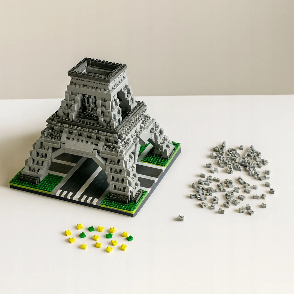 STATYBINIAI BLOKAI EIFELIO BOKŠTAS PARYŽIAUS ARCHITEKTŪRA XXL 40 CM PASTATAS 8+