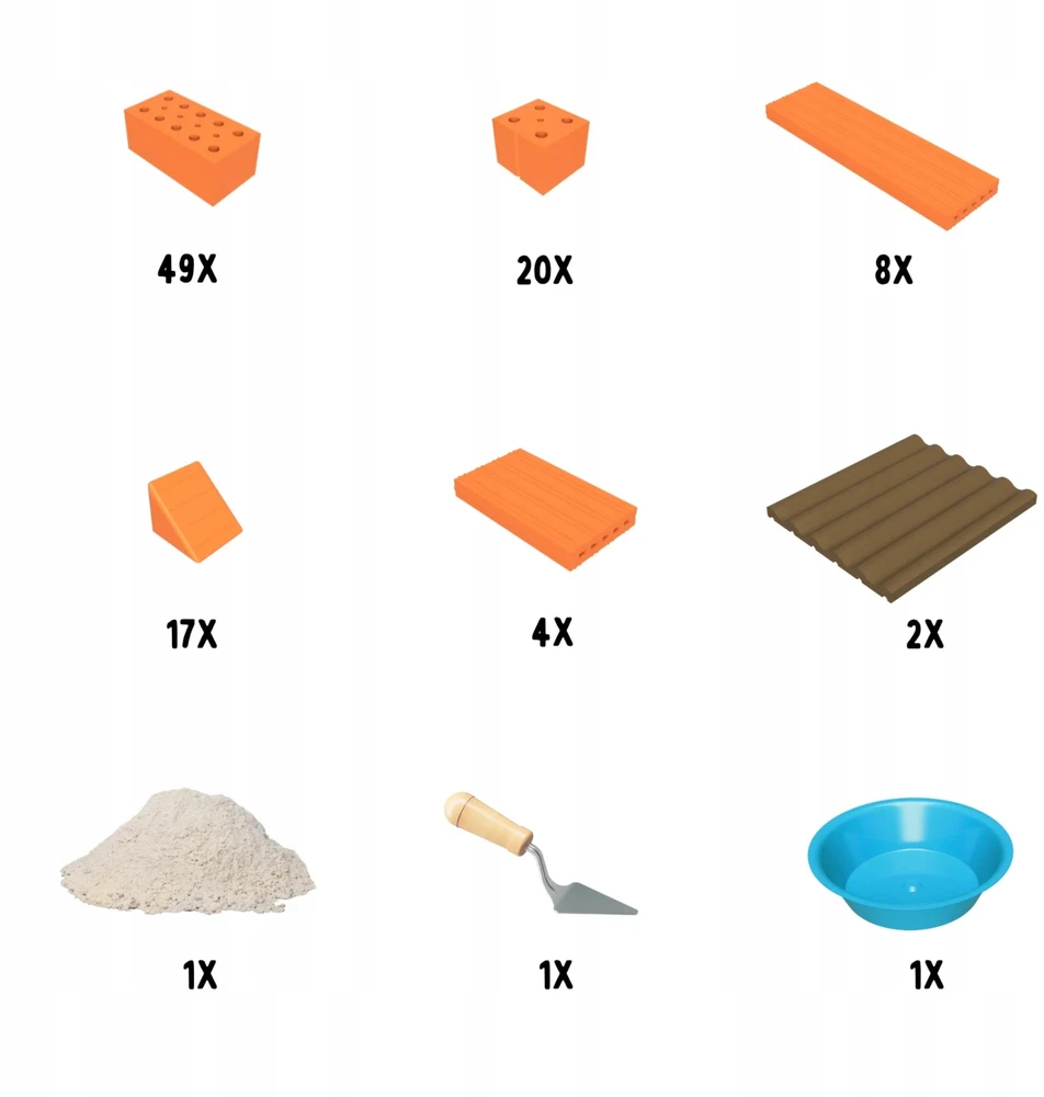 Statybiniai blokai Plytos Build with Brick Teifoc priedų rinkinys 100 vnt
