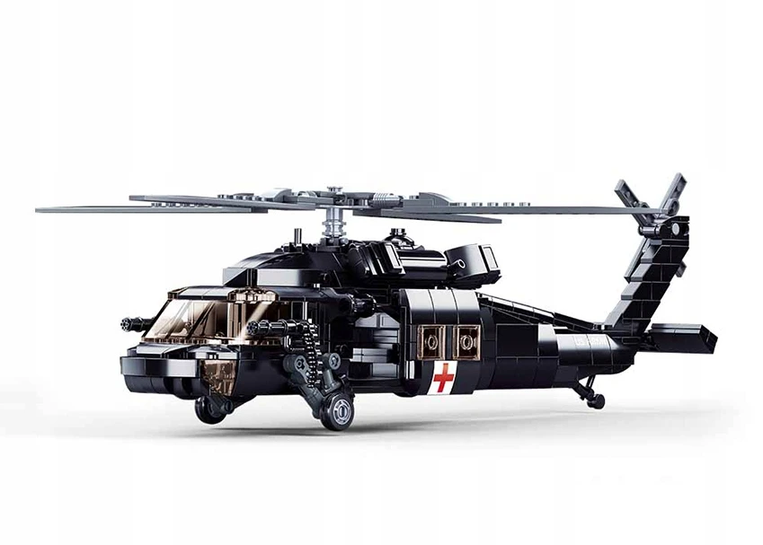 Statybiniai blokai Sluban Helikopter Juodas Hawk 692 el Army Vaikų diena