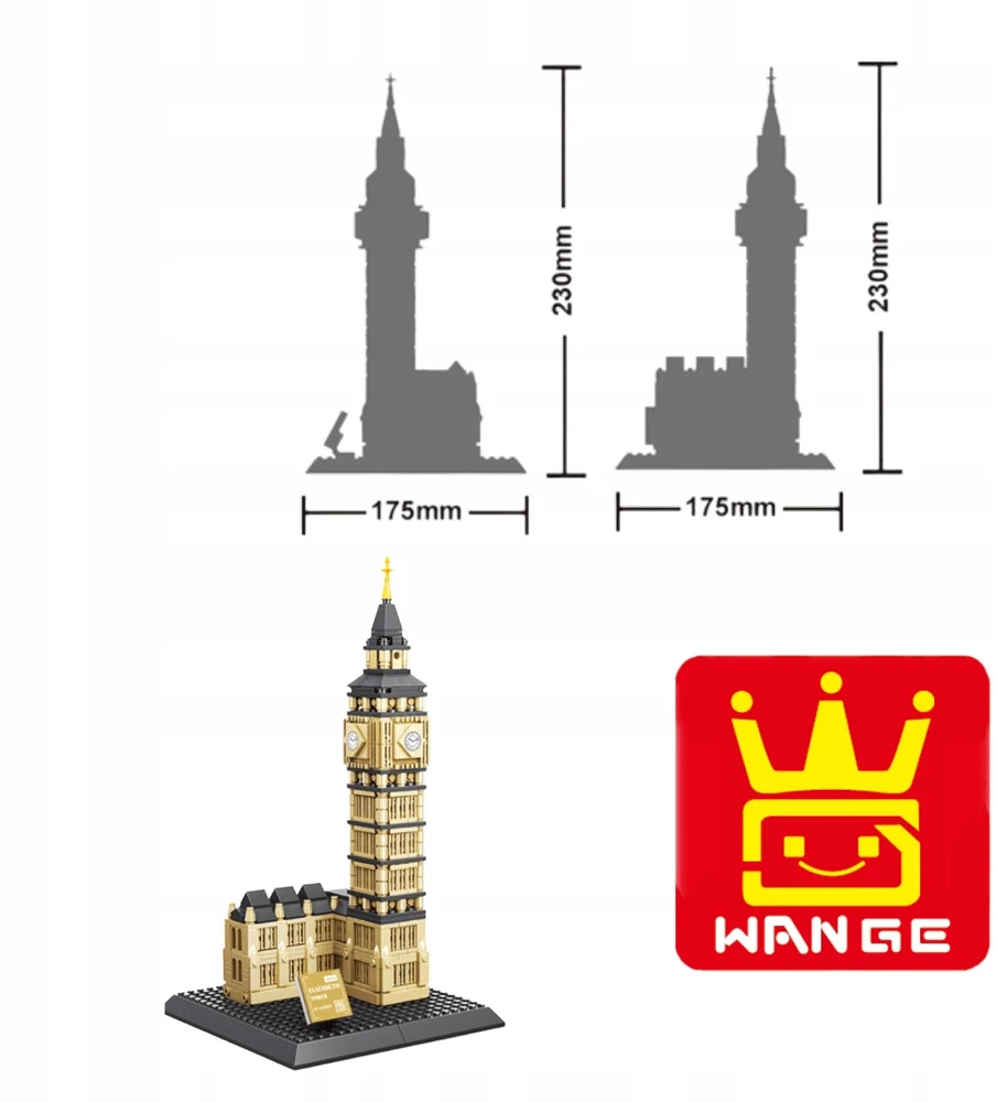 STATYBINIAI BLOKAI WANGE 4211 BIG BEN (ELIZABETOS BOKŠTAS), LONDONAS,