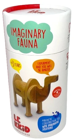 Statybiniai mediniai magnetiniai blokai kupranugaris