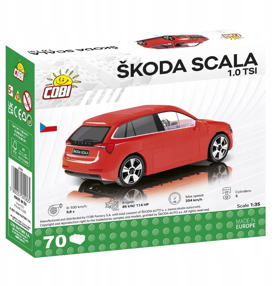 Statybiniai žaidimai - Skoda Scala 1.0 TSI - 70 vnt 1/35 Cobi