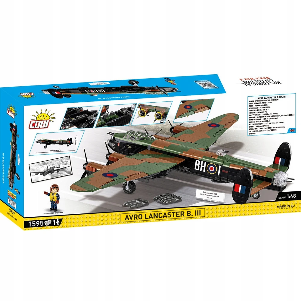 Statybinis modelis - COBI - Avro Lancaster B Mk.13 - 1595 elementai - 1 figūrėlė - Masto 1:48