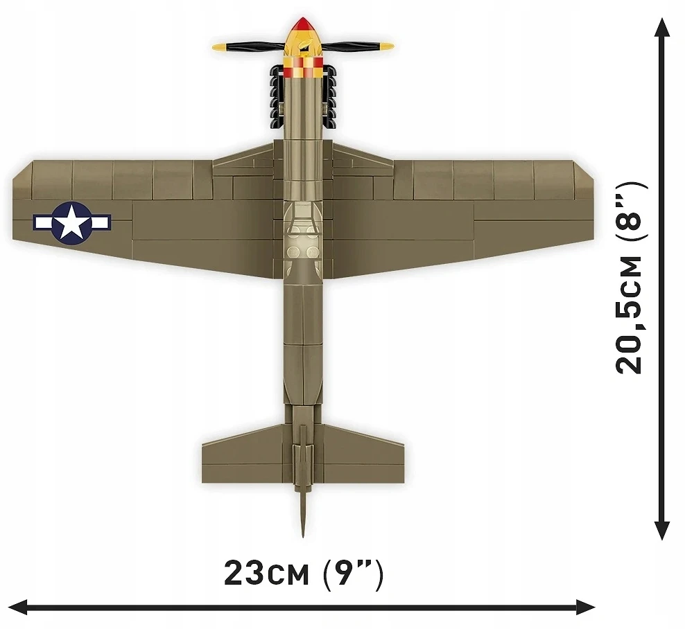 Statybinis žaidimas - COBI - Mustang P-51B - 158 elementai - Ruda - Surinkti patiems