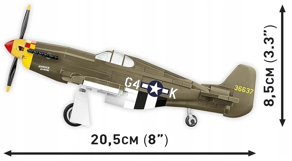 Statybinis žaidimas - COBI - Mustang P-51B - 158 elementai - Ruda - Surinkti patiems