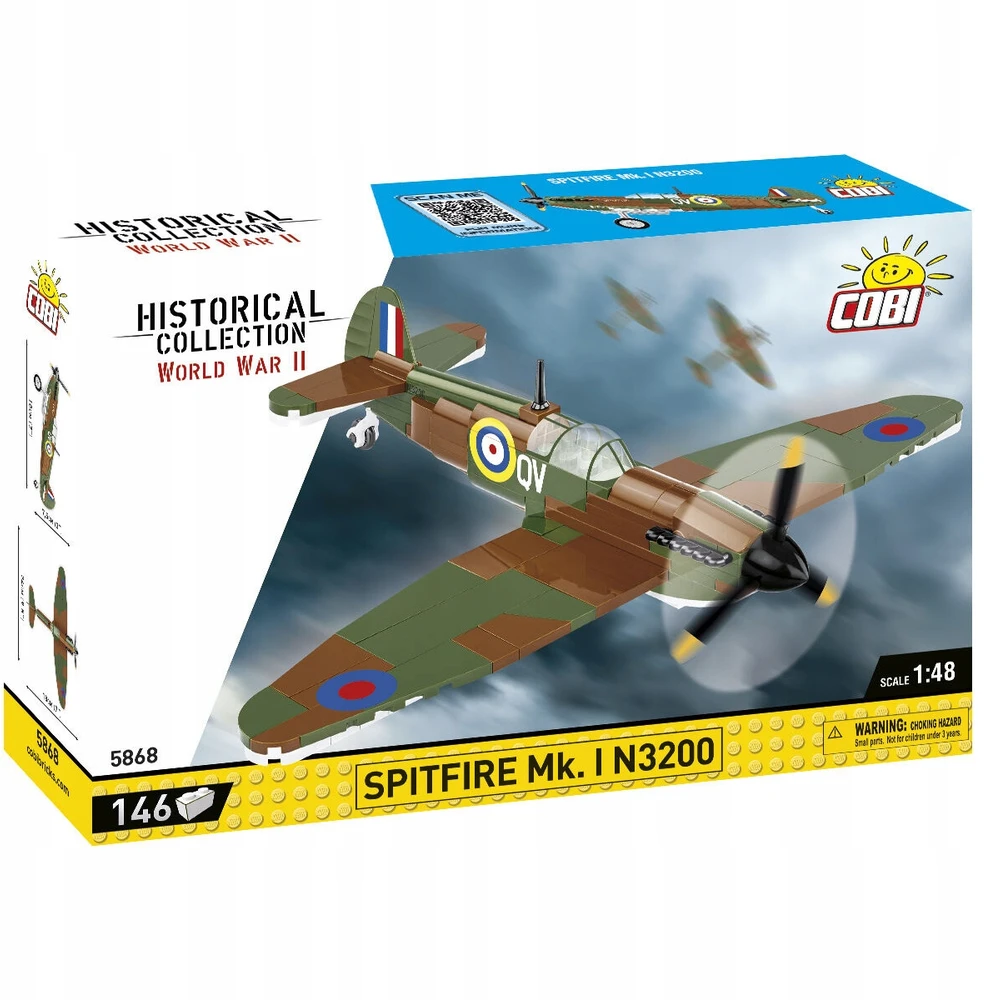 Statybinis žaidimas - COBI - Spitfire Mk. I N3200 - Kamufliažas - 146 elementai - Pagaminta ES