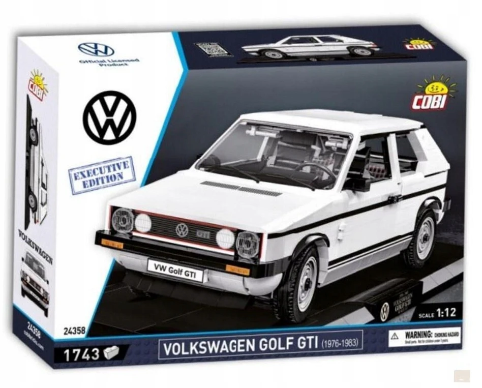 Statybinis žaidimas - COBI - Volkswagen Golf GTI (1976-1983) - Vykdomasis leidimas - 1743 dalys - Balta