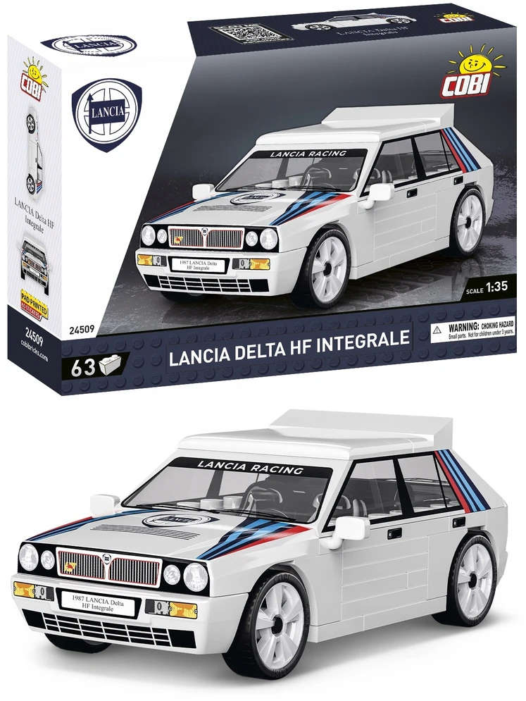 Statybinis žaislas - COBI - LANCIA DELTA INTG - 250 dalių - Balta - Montuoti pačiam
