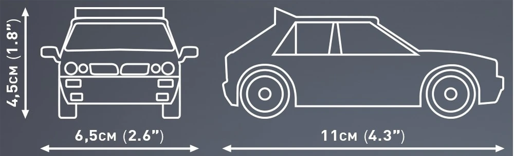 Statybinis žaislas - COBI - LANCIA DELTA INTG - 250 dalių - Balta - Montuoti pačiam