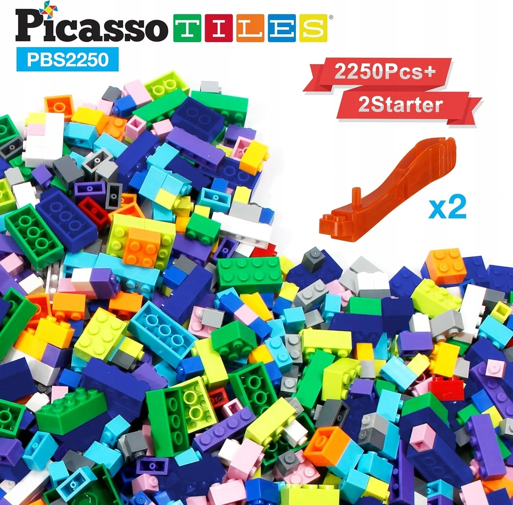 Statybinių blokelių rinkinys PicassoTiles 2250 vienetų statybinė dovana