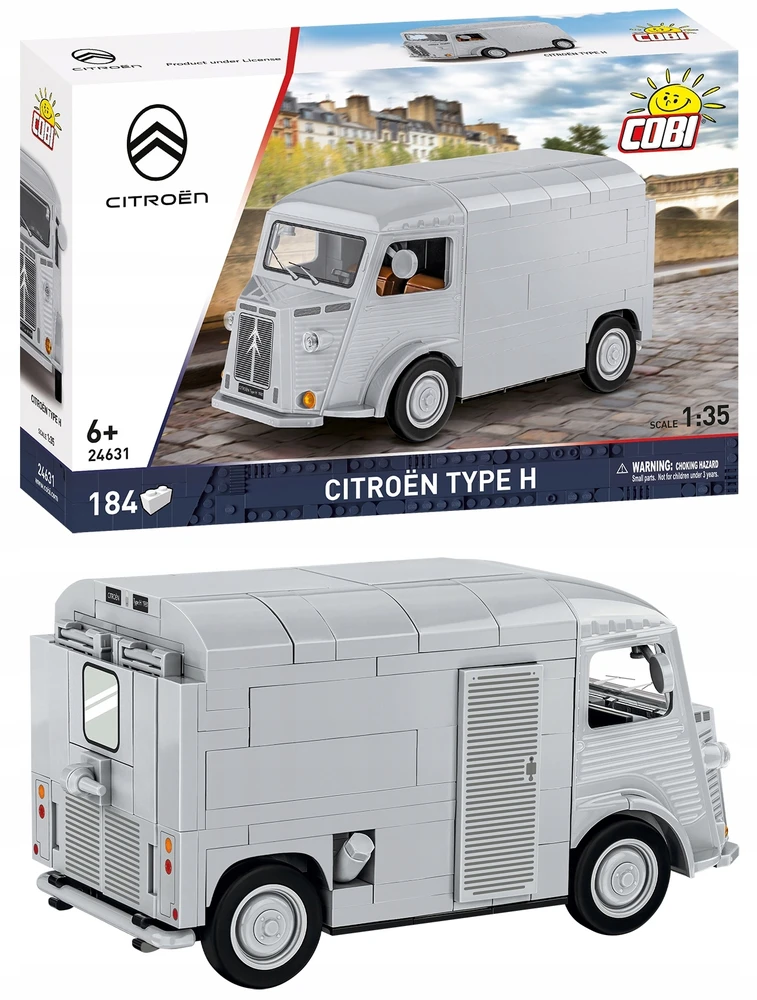 Statybos žaidimas - COBI - CITROËN TYPE H - Balta - 306 g - Miniatiūrinė replika