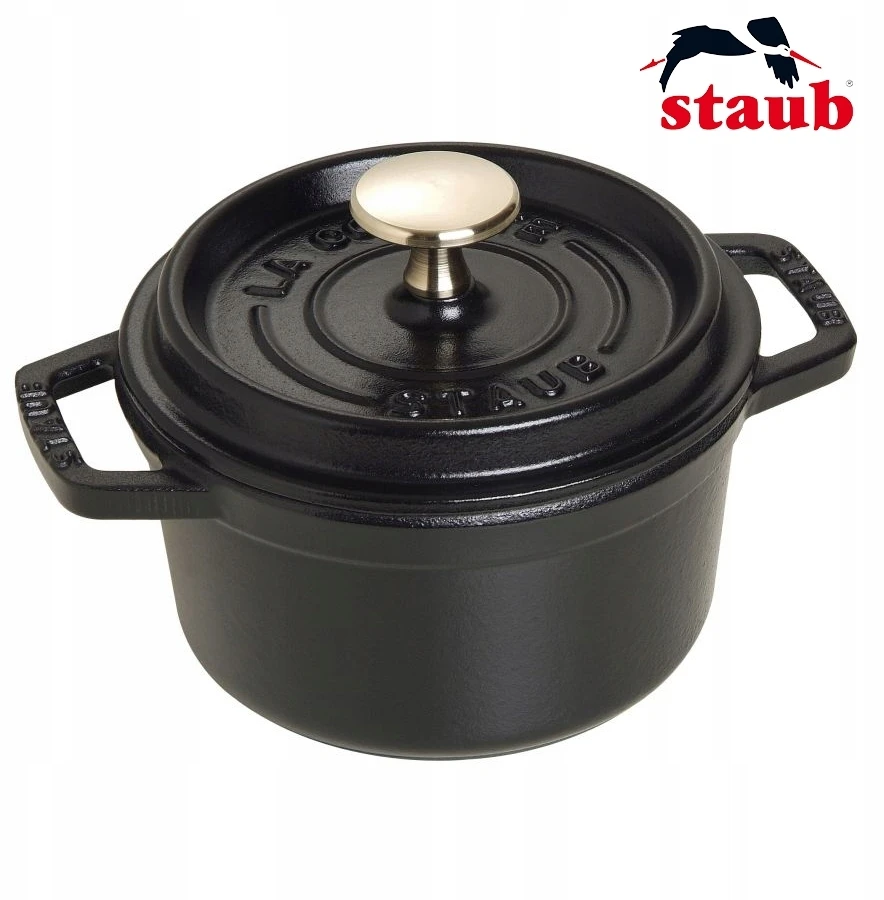 Staub La Cocotte Apvalus ketaus puodas 800 ml, juodas, PRANCŪZŲ