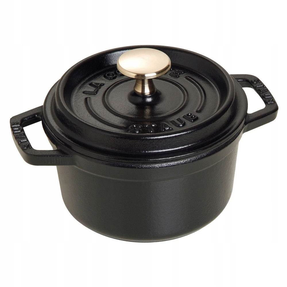 Staub La Cocotte Apvalus ketaus puodas 800 ml, juodas, PRANCŪZŲ