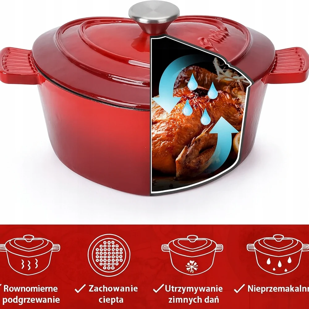Staub ŠIRDIES FORMOS KETUS PUODAS 3 L – EMALINIS – RAUDONAS – MIAMIO