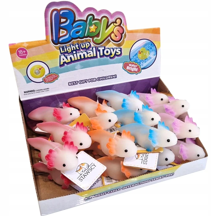 Stawscy PLANDUOJAMAS AXOLOTL ŽAISLAS vonios vandeniui, voniai, ŠVIESOS, šviečiantis