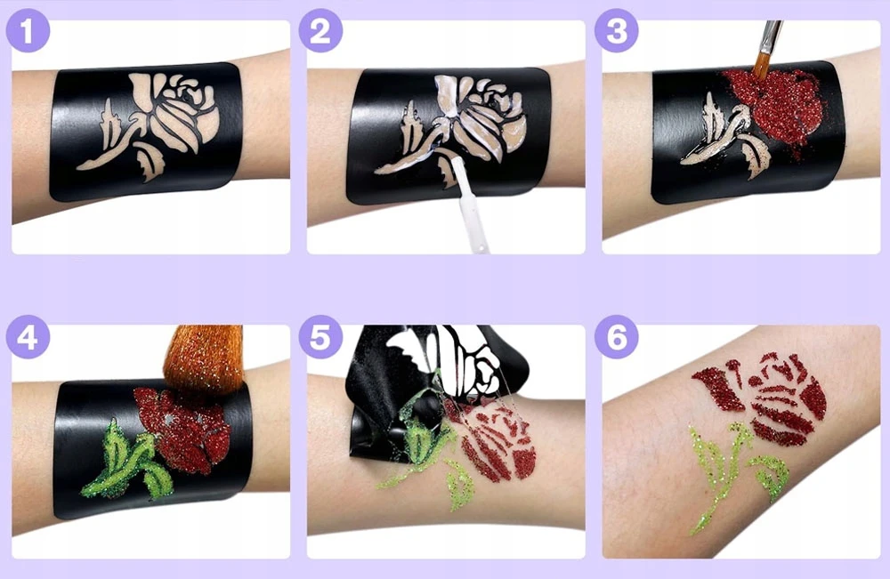 Stawscy TATUiruočių rinkinys VAIKAMS Blizgantys tatuiruotės PLAUNAMI ŠABLONAI