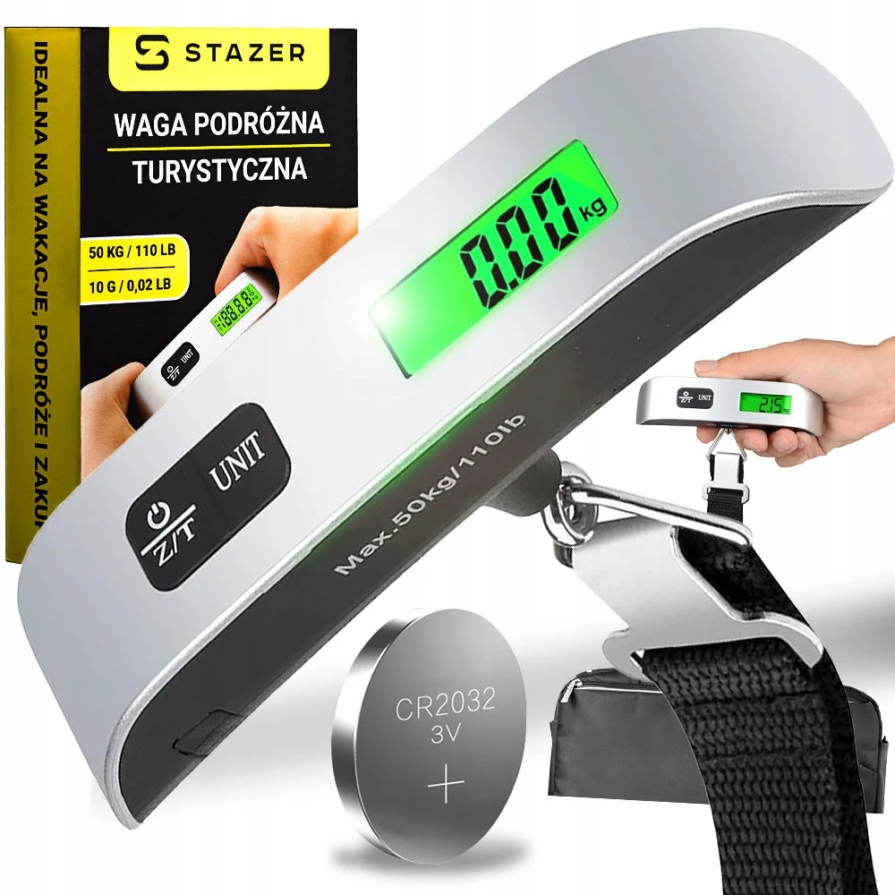 Stazer Bagažo svarstyklės, kelionių, turistinės, skaitmeninės, elektroninės, aviacinės, 50 kg