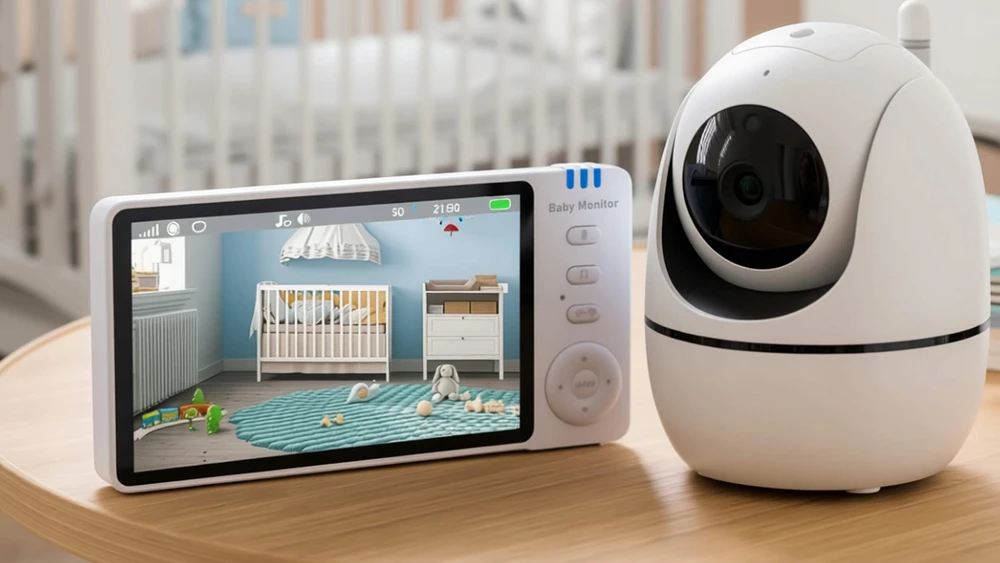 Stazer ELEKTRONINĖ AUKLĖ SU SUKIAMA KAMERA BABY MONITORIUS 5" HD LCD EKRANAS