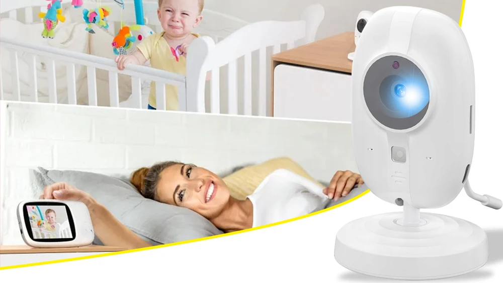 Stazer ELEKTRONINĖ AUKLĖS LIVE KAMEROS NAKTINIS REŽIMAS IPS HD TERMOMETRAS 2000MAH