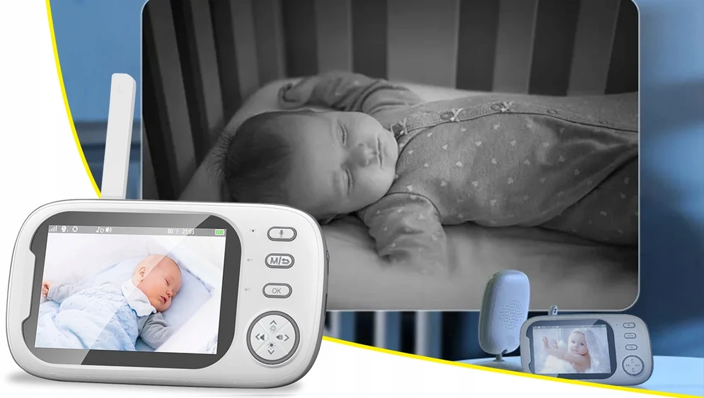 Stazer ELEKTRONINĖ AUKLĖS LIVE KAMEROS NAKTINIS REŽIMAS IPS HD TERMOMETRAS 2000MAH