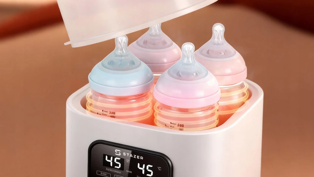Stazer Šildytuvas ir sterilizatorius pieno buteliams, 6 viename, 4 buteliai