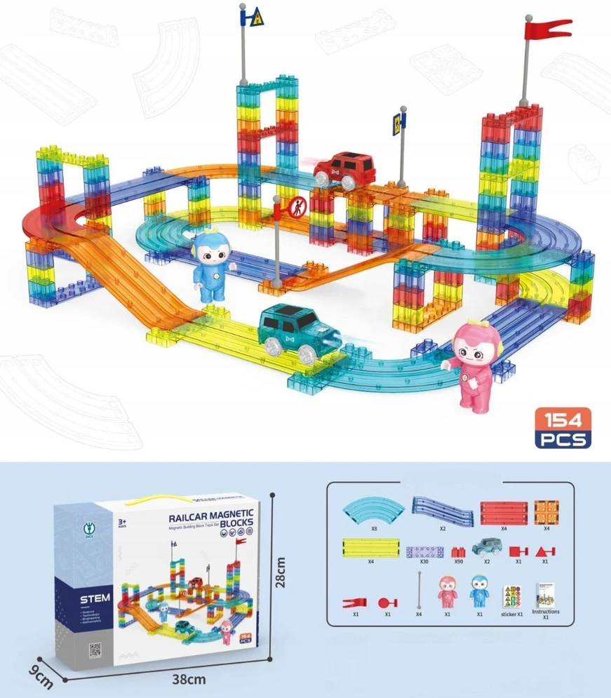Stem MAGNETINĖS KONSTRUKCIJOS UGDYMO KLUOKLIAI DOVANA 4 5 6 7 METŲ VAIKAMS