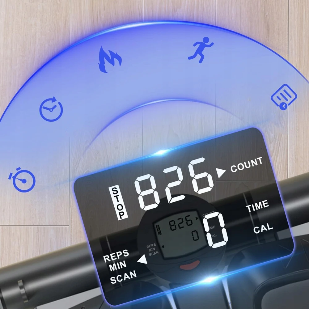 Stepperis su pasipriešinimo gumomis ir LCD ekranu DH Line STEP 1, reguliuojamas aukštis, neslystančios pedalų platformos